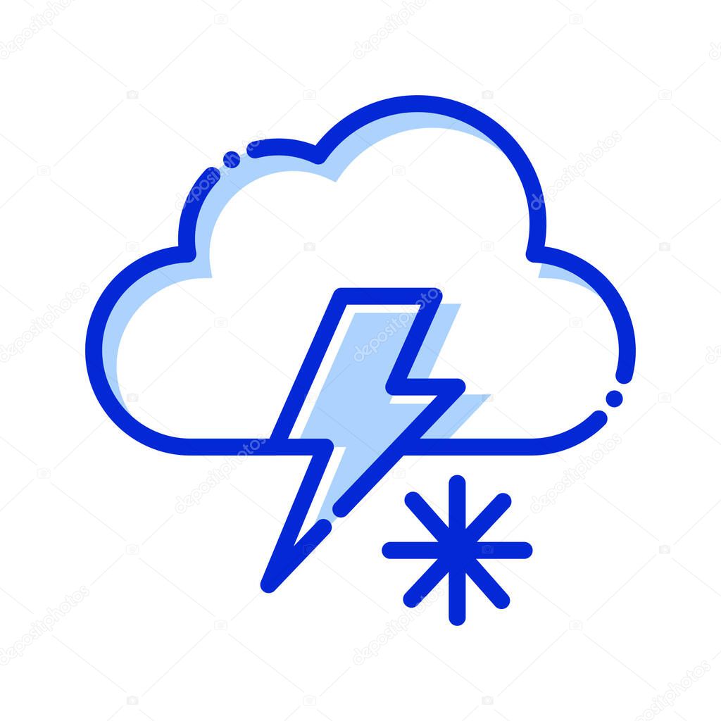 Weather, cloud, snow, thunder fully editable vector icon