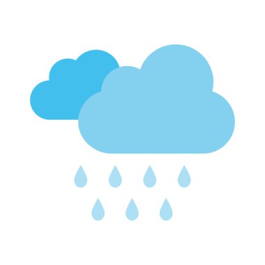 Bulutlar, hava, yağmur, iklim tamamen düzenlenebilir vektör simgesi