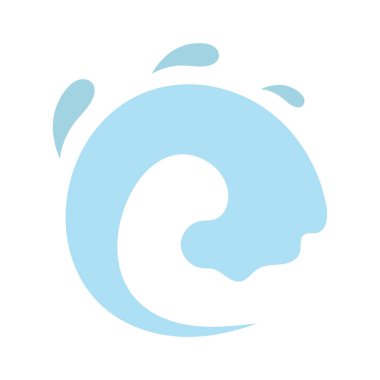 Hava durumu, tsunami, su, dalga tamamen düzenlenebilir vektör simgesi