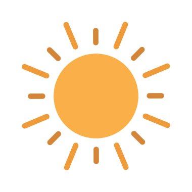 Güneş, gündüz, parlaklık, yaz tamamen düzenlenebilir vektör simgesi