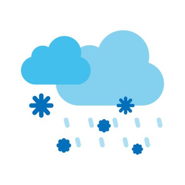 Bulutlar, yağmur, kar, kış tamamen düzenlenebilir vektör simgesi