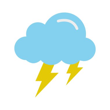 Bulut, gök gürültüsü, şimşek, fırtına tamamen düzenlenebilir vektör simgesi