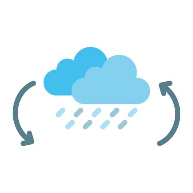 Bulutlar, yağmur, hava durumu, tamamen düzenlenebilir vektör simgesini dönüştür