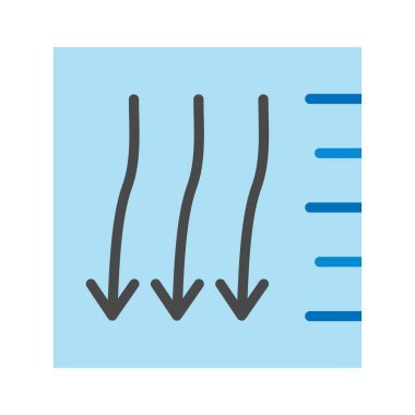 Su, deniz, su seviyesi, su akışı tamamen düzenlenebilir vektör simgesi
