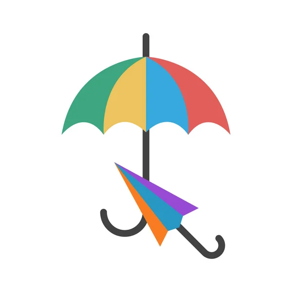 Umbrella Weather Rain Forecast Fully Editable Vector Icon — Stock Vector