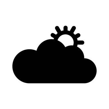 Bulut, güneş, hava, yaz tamamen düzenlenebilir vektör simgesi