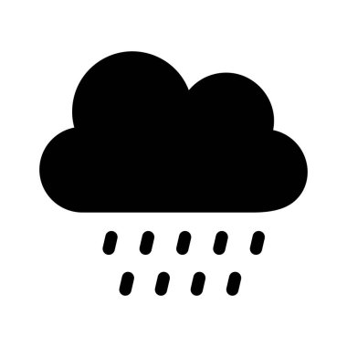 Bulut, yağmur, hava, sonbahar tamamen düzenlenebilir vektör simgesi