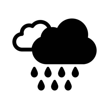 Bulutlar, hava, yağmur, iklim tamamen düzenlenebilir vektör simgesi