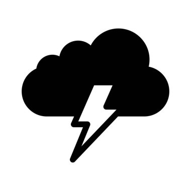 Bulut, gök gürültüsü, ışık, kıvılcım tamamen düzenlenebilir vektör simgesi