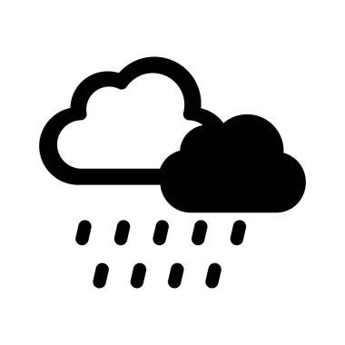 Hava durumu, hava durumu, bulutlar, tamamen düzenlenebilir vektör simgesi