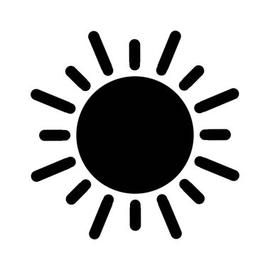 Güneş, gündüz, parlaklık, yaz tamamen düzenlenebilir vektör simgesi