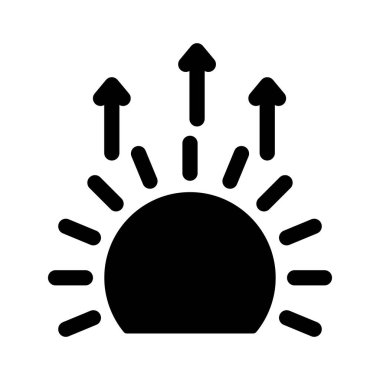Güneş, gün doğumu, hava, sabah tamamen düzenlenebilir vektör simgesi