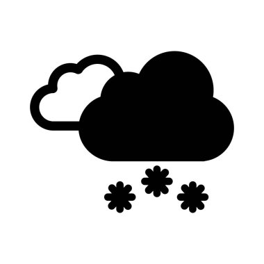 Bulutlar, kar, kış, yağmur tamamen düzenlenebilir vektör simgesi