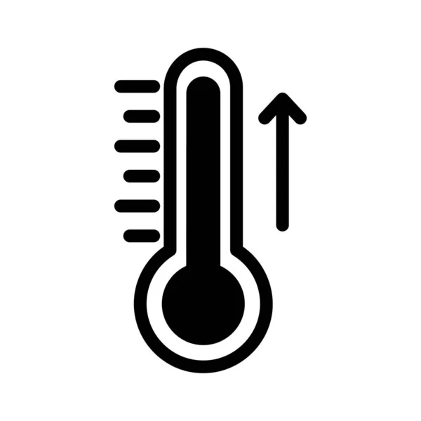 Temperatur Vorhersage Wetter Thermometer Vollständig Editierbares Vektorsymbol — Stockvektor