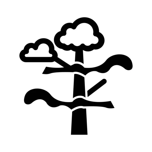 Καιρός Σύννεφα Δέντρο Βροχή Πλήρως Επεξεργάσιμο Εικονίδιο Φορέα — Διανυσματικό Αρχείο