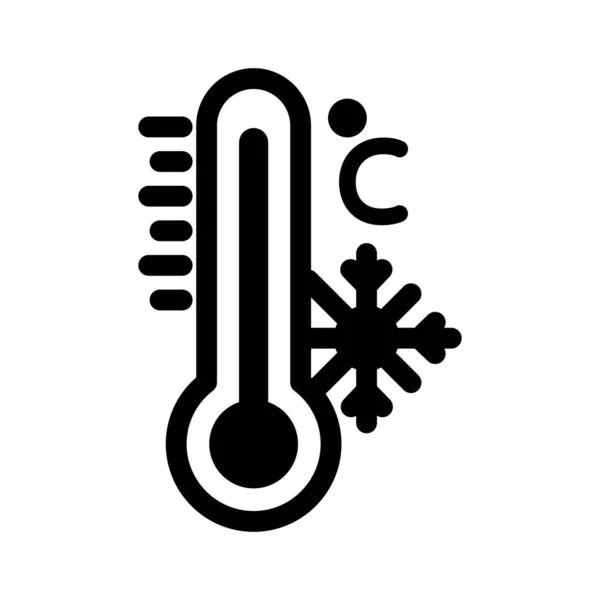 Termometro Temperatura Celsius Icona Vettoriale Completamente Modificabile Freddo — Vettoriale Stock