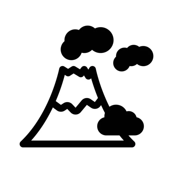 Vulkán Időjárás Felhők Kitörés Teljesen Szerkeszthető Vektor Ikon — Stock Vector
