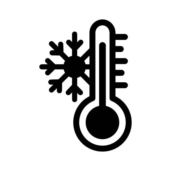 Termometro Temperatura Misura Icona Vettoriale Completamente Modificabile Con Neve — Vettoriale Stock