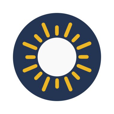 Güneş, gündüz, parlaklık, yaz tamamen düzenlenebilir vektör simgesi