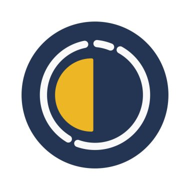 Ay, yarım ay, gece, hilal tamamen düzenlenebilir vektör simgesi