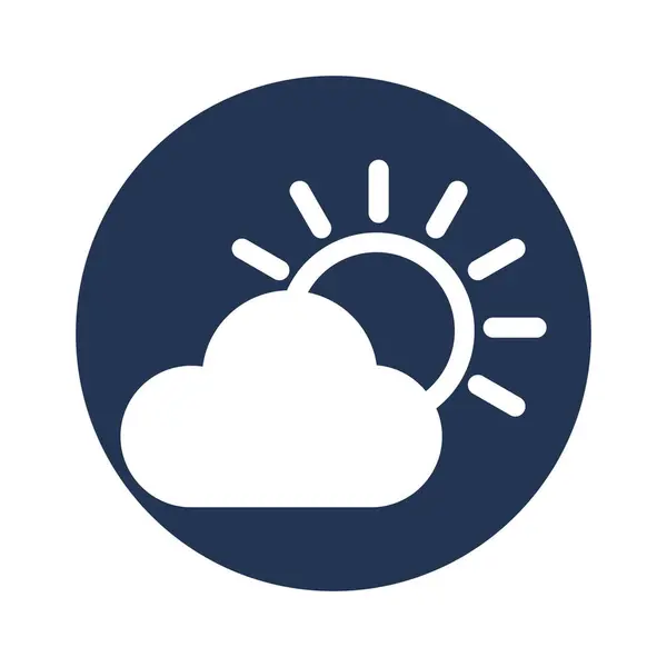 Cloud Weather Sun Forecasfully Editable Vector Icon — Stock Vector