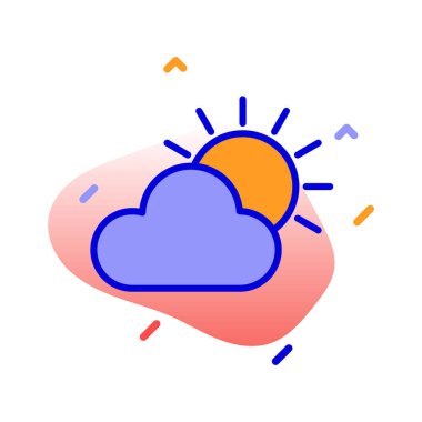 Bulut, hava, güneş, öngörülebilir düzenlenebilir vektör simgesi