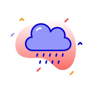 Bulut, yağmur, hava, sonbahar tamamen düzenlenebilir vektör simgesi