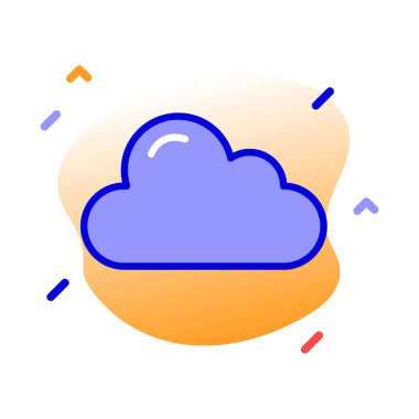 Bulut, hava durumu tamamen düzenlenebilir vektör simgesi