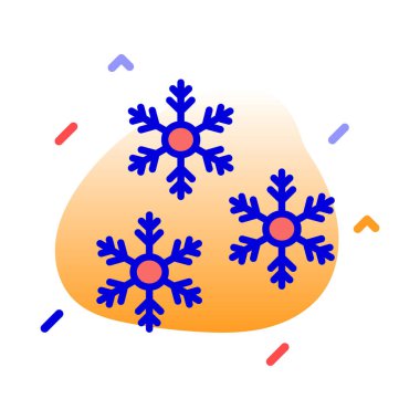 Kar, kar tanesi, kış, buz tamamen düzenlenebilir vektör simgesi