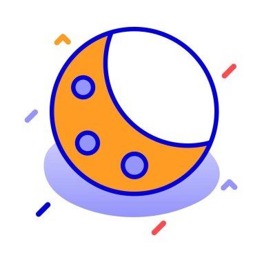 Hilal, ay, gece, boşluk tamamen düzenlenebilir vektör simgesi