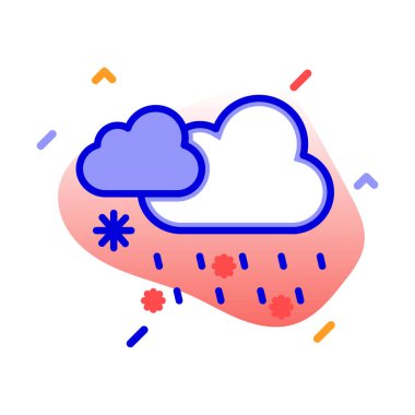 Bulutlar, yağmur, kar, kış tamamen düzenlenebilir vektör simgesi