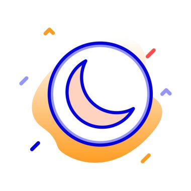 Hava, ay, gece, hilal tamamen düzenlenebilir vektör simgesi