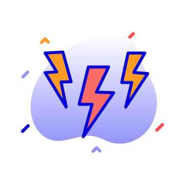 Gök gürültüsü, fırtına, ışık, tamamen düzenlenebilir vektör simgesi