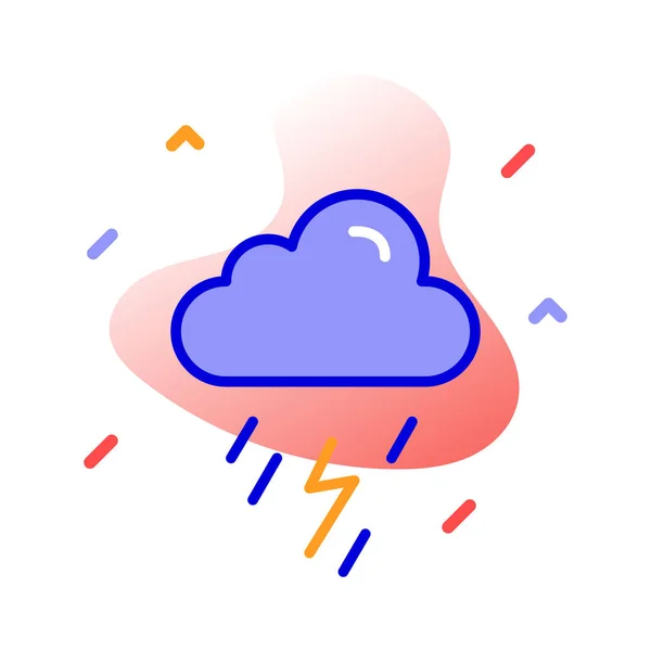 Nube Lluvia Tiempo Trueno Icono Vectorial Totalmente Editable — Archivo Imágenes Vectoriales