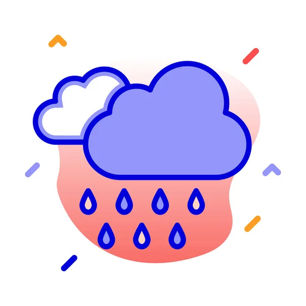 Nubes Tiempo Lluvia Clima Icono Vectorial Totalmente Editable — Vector de stock