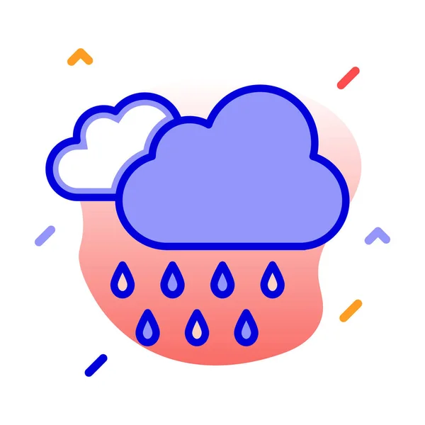 Nubes Tiempo Lluvia Clima Icono Vectorial Totalmente Editable — Archivo Imágenes Vectoriales