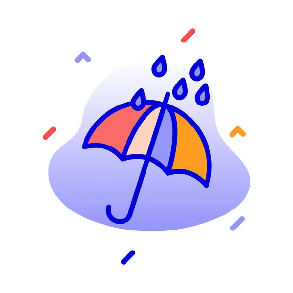Umbrella Rain Weather Rain Drops Fully Editable Vector Icon — Stock Vector