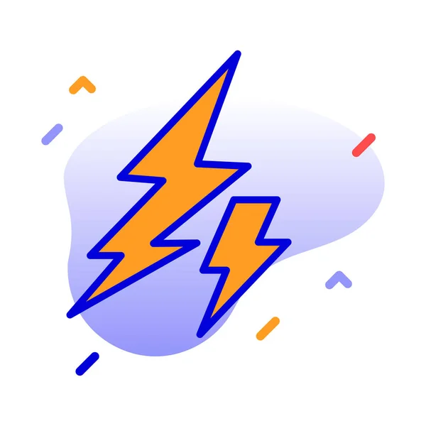 Tonnerre Tempête Flash Éclairage Icône Vectorielle Entièrement Modifiable — Image vectorielle