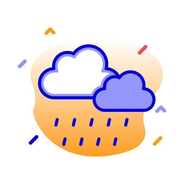 Clima Pronóstico Nubes Lluvia Icono Vectorial Totalmente Editable — Vector de stock