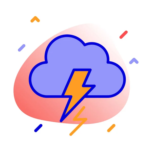 Cloud Hrom Bouře Počasí Plně Upravitelná Vektorová Ikona — Stockový vektor