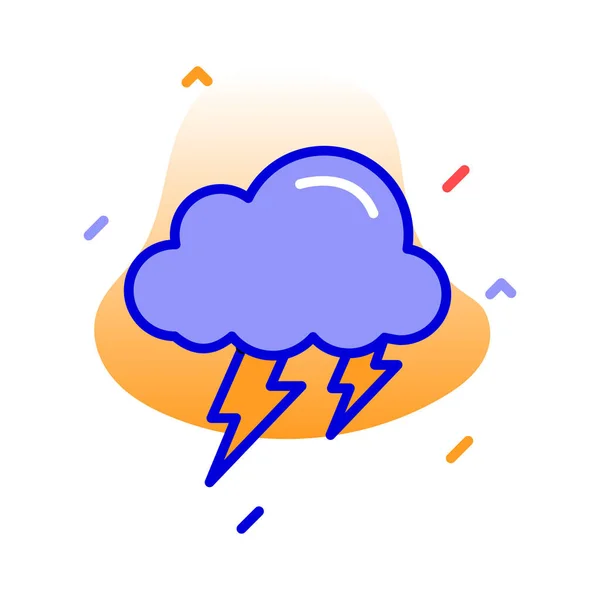 Nube Trueno Perno Tormenta Icono Vector Totalmente Editable — Vector de stock