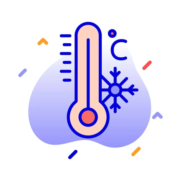 Hőmérő Hőmérséklet Celsius Hideg Teljesen Szerkeszthető Vektor Ikon — Stock Vector