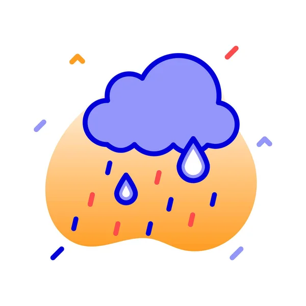 Хмара Погода Дощ Краплі Повністю Змінений Вектор Піктограма — стоковий вектор