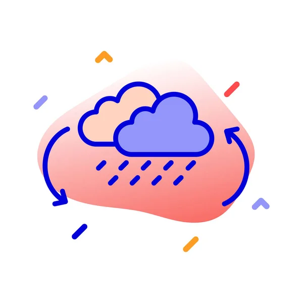 Nubes Lluvia Tiempo Reciclar Icono Vectorial Totalmente Editable — Archivo Imágenes Vectoriales