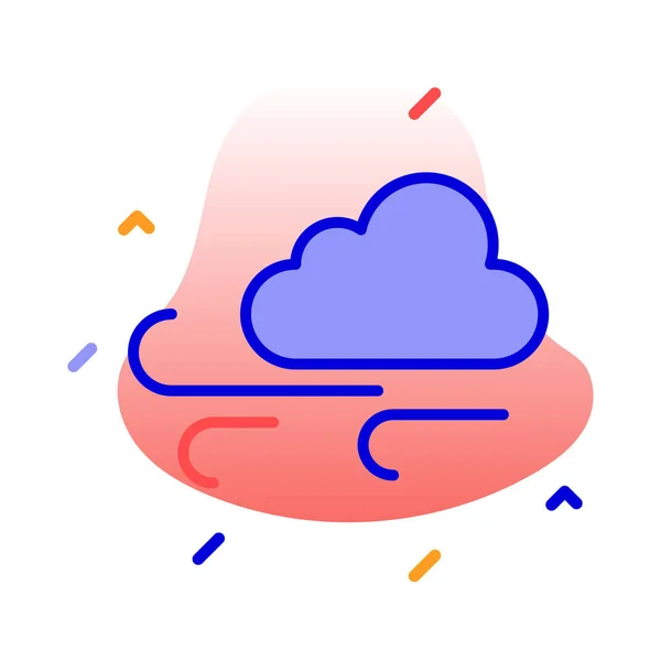 Clima Nube Viento Golpe Icono Vectorial Totalmente Editable — Vector de stock