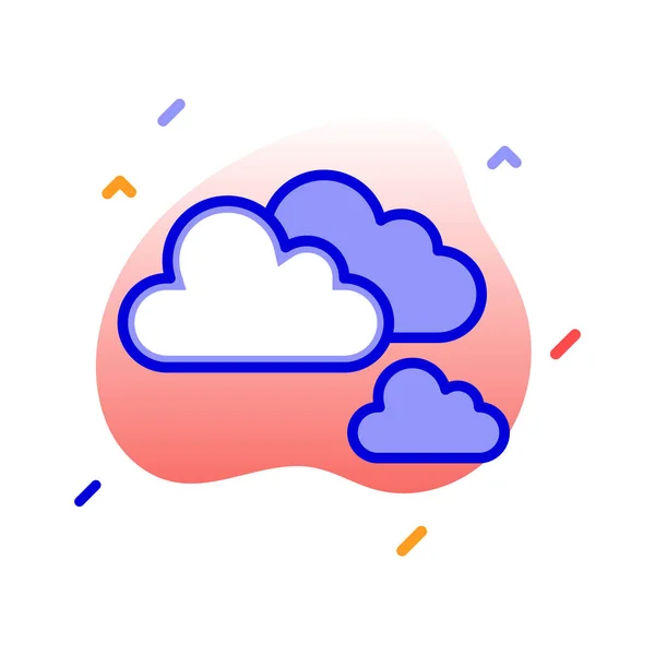 Clima Nubes Pronóstico Nublado Icono Vector Totalmente Editable — Archivo Imágenes Vectoriales