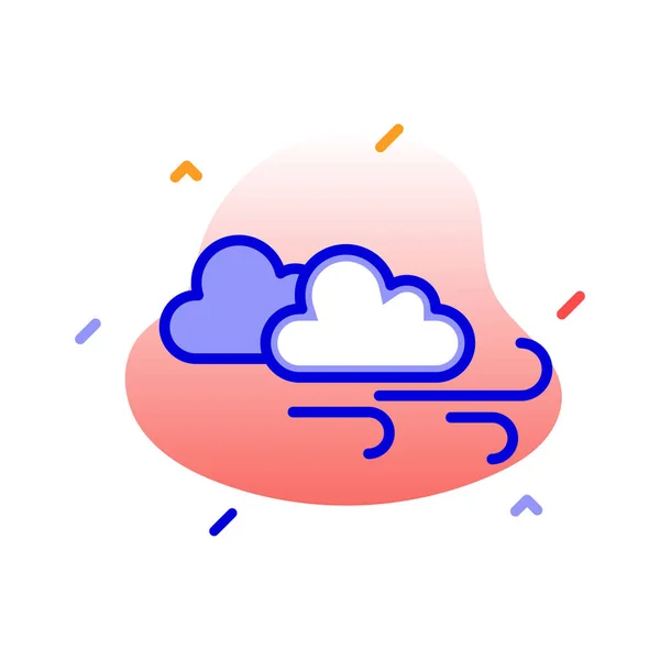 Nubes Viento Golpe Clima Icono Vector Totalmente Editable — Vector de stock