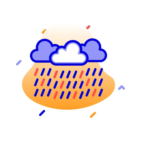 Rain Clouds Weather Raining Fully Editable Vector Icon — Stock Vector