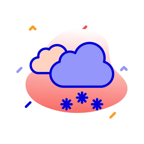 Clouds Snow Winter Rain Fully Editable Vector Icon — Stock Vector