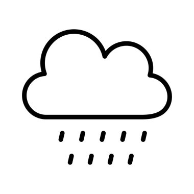 Bulut, yağmur, hava, sonbahar tamamen düzenlenebilir vektör simgesi